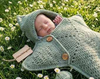 Häkelanleitung für einen Sternen-Babykokon (PDF) – Neugeborenen-Seestern-Schlafanzug – Baby-Schlafsack – Moderne Häkelanleitung für Babyfotografie