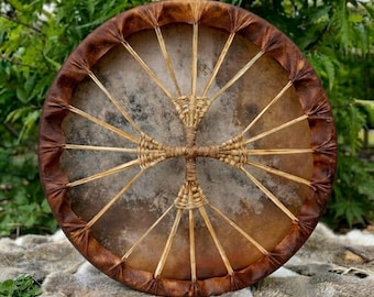 HandCrafted Buffalo Hide Shamanic Frame  Drum ,Siberian Sound Healing, Meditation Tool, Free Drumstick