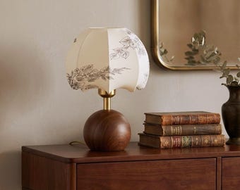 Vintage Retro Desk Lamp, Ambient Table Lamp, Bedroom Home Decor, Handmade Fabric Pattern