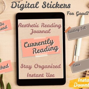Pastellfarbene Lesetagebuch-Sticker | Buchtagebuch-Sticker | Ästhetische Planer-Sticker | Sofort-Download