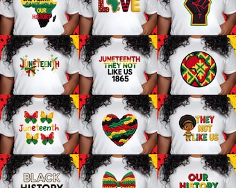 Juneteenth PNG Bundle, Free-ish 1865, Black History Month, Black and Amazing, Coquette Bow, Faux Yarn Crochet Sublimation PNG