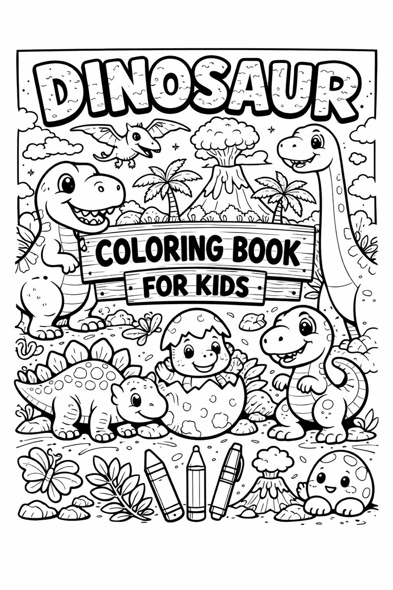 Dino Adventures Coloring Book for Kids | Printable Dinosaur Activity ...