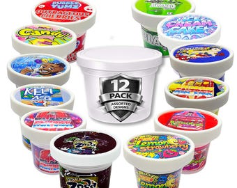 12 Pack Pint Style Retail Packaging Containers with Lids – Assorted Exotic Designs