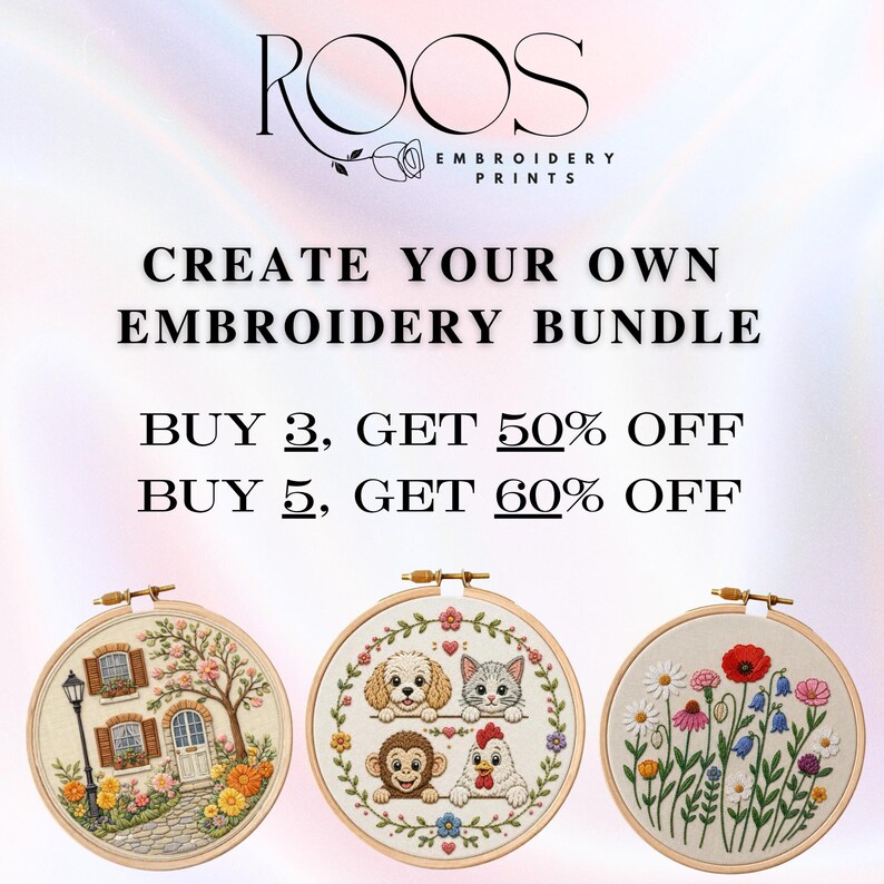 Wildflower Embroidery Pattern, Beginner DIY Floral Stick & Stitch, Summer Bloom Hand Embroidery, PDF File Pattern, Digital Download image 10