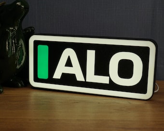 ALO Racing Schreibtischschild LED-Licht-Fahrercode-Lampe für Sim-setup Premium Paddock Glow USB-betriebene benutzerdefinierte Motorsport Anzeige offenes Rad Fan Geschenk