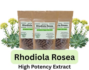 Rhodiola Rosea - Standardized To 3% Rosavins - Herbal Capsules - High Potency Extract - NON-GMO Adaptogen - Herbal Supplement
