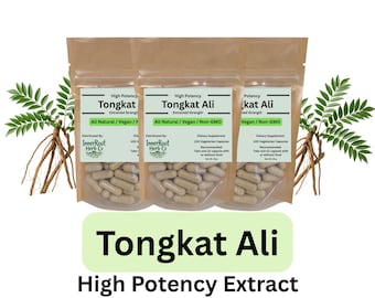 Tongkat Ali - LongJack - Herbal Capsules - High Potency 10x Extract - NON-GMO Adaptogen - Herbal Supplement