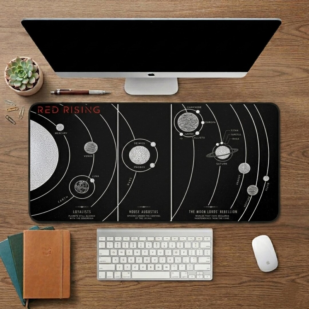 Red Rising Map Desk Mat, Solar System Mouse Pad, House Augustus Moon ...