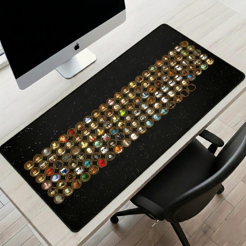 Podkładka na biurko z postacią LEGO Star Wars, podkładka pod mysz gamingową XXL, podkładka pod klawiaturę z motywem kosmosu Sci Fi zdjęcie 4