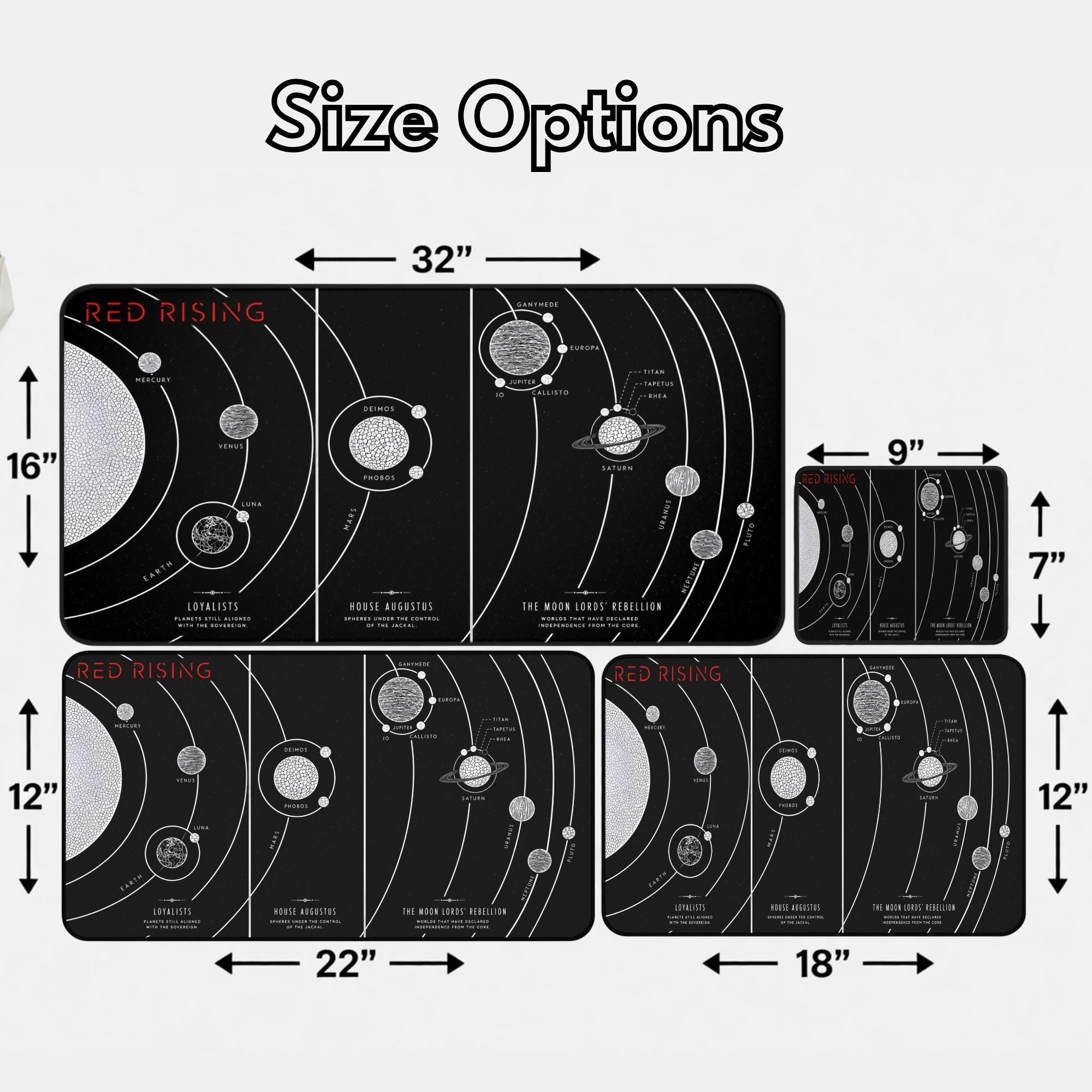 Red Rising Map Desk Mat, Solar System Mouse Pad, House Augustus Moon ...