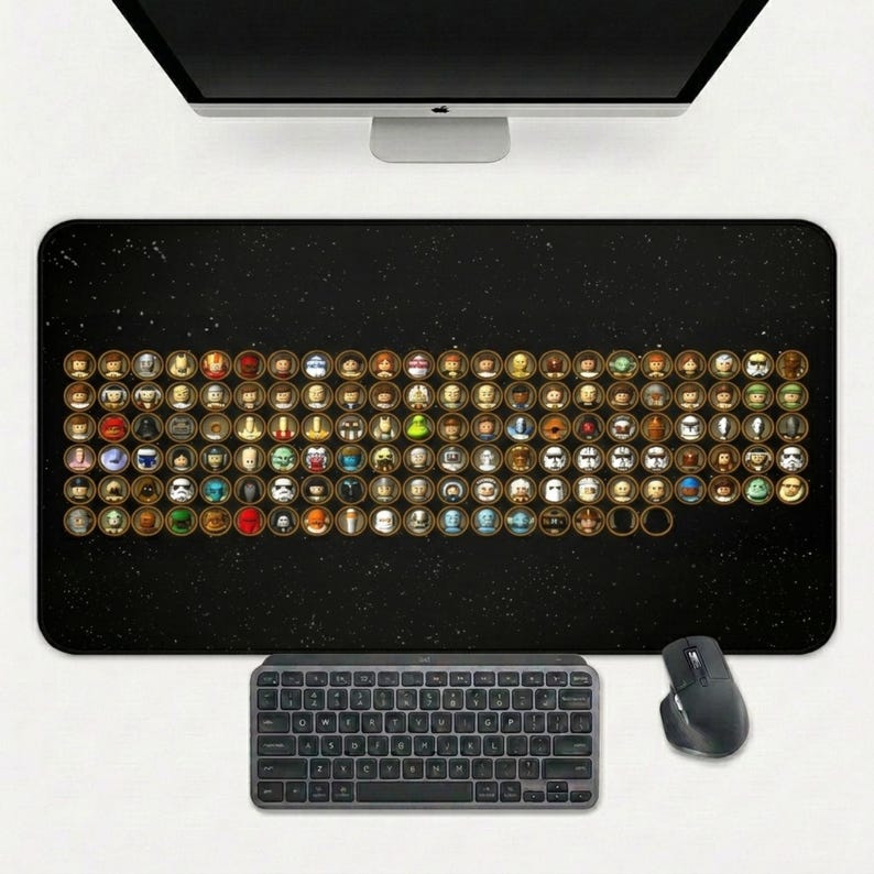 Podkładka na biurko z postacią LEGO Star Wars, podkładka pod mysz gamingową XXL, podkładka pod klawiaturę z motywem kosmosu Sci Fi zdjęcie 5