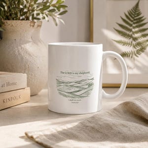 Il Signore è il mio pastore Tazza da caffè cristiana / Salmo 23:1 / Versetto biblico Tazza da 325 ml