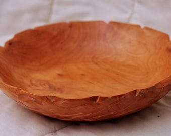 Handmade Italian Wood Bowl – Rustic Carved Serving Dish