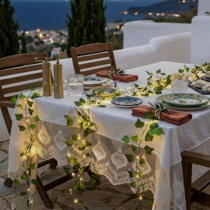 LED Ivy Vine String Lights, Realistic Green Leaf Garland, Warm White Fairy Lights