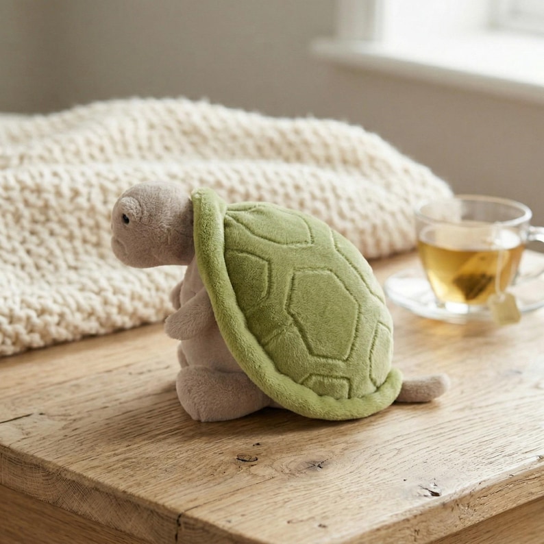 Sad Turtle Plush – Grumpy Stuffed Animal, Emotional Support Toy, Olive ...