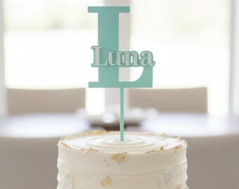 Custom 3D Initial and Name Cake Topper - Layered Acrylic Monogram - Modern Personalized Birthday
