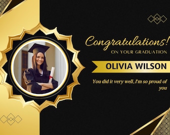 Custom Graduation Card with Photo - Personalized Grad Announcement - I Edit For You