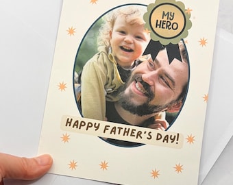 Custom Printed Father's Day Photo Card | Personalized Inside Message Envelope