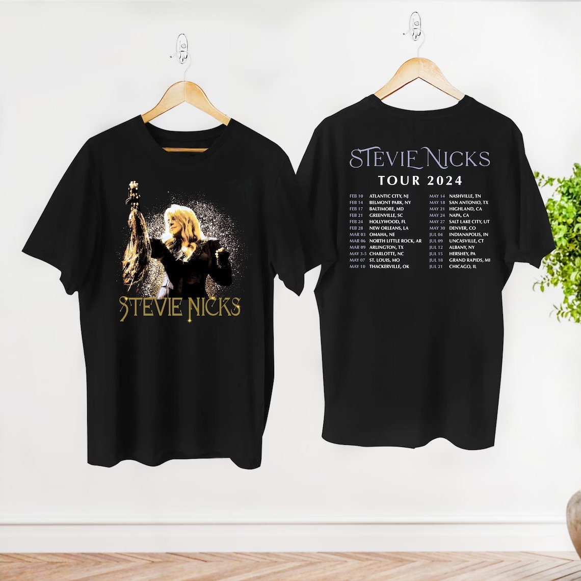 Discover スティーヴィー ニックス メンズ レディース 両面Tシャツ 音楽コンサート ファンギフト Vintage Stevie Nicks Live In Concert 2024