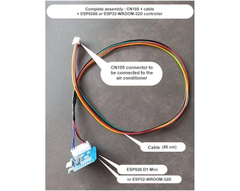 Steuergerät für Mitsubishi-Klimaanlage, komplett montiert CN105 + ESP32-WROOM-32D