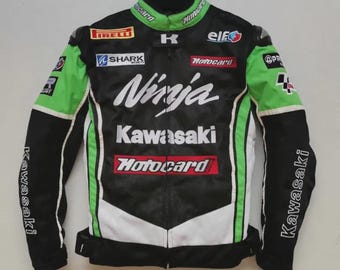 All Seasons Kawasaki Motorbike Riding Motorcycle Racing Jacket Breathable Mesh Fabric Biker Jacket CE Armors