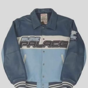 Herr Avirex bomberjacka i äkta läder Pure Palace Äkta kohud Lädermaterial Framtill Baktill Broderi Streetwear Modejacka Gåva Honom bild 1