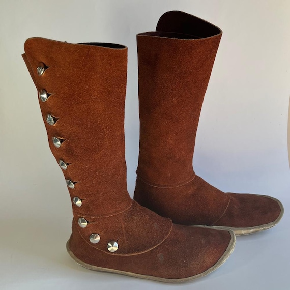 Moccasins with 10 Side Buttons Handmade Leather V… - image 10