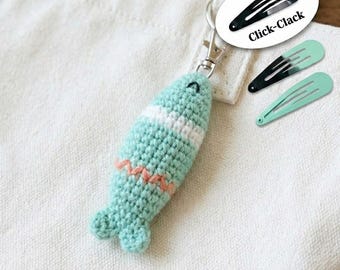 Crochet Fish Keychain | Sensory Fidget Toy, Amigurumi Bag Charm, Stress Relief Buddy