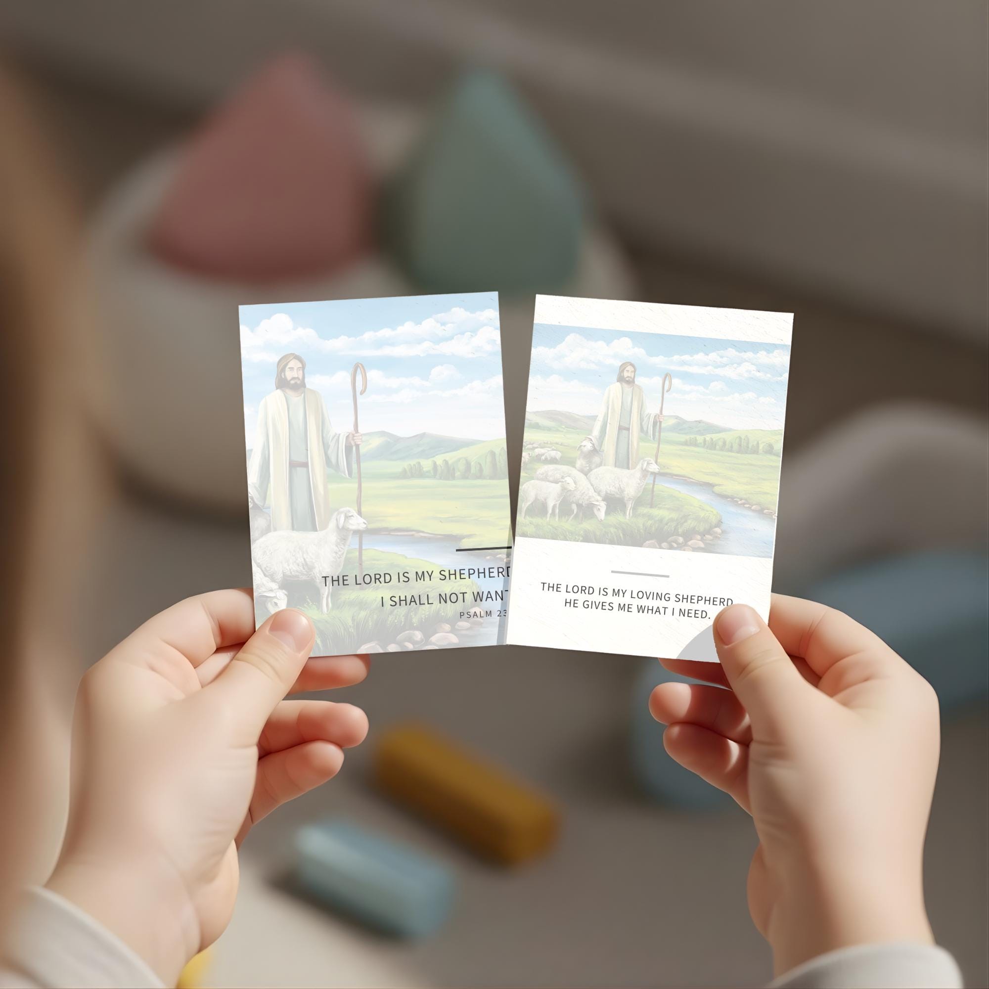 Psalm 23 Bible Memory Cards for Kids. Scripture Memorization Printable ...