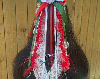 Handmade Mexican Hairbow | Tricolor Hairbow | Moños
