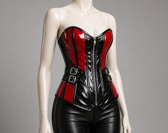 New Women's Overbust Corset Steel Boned Lace Up Waist Hourglass Body Shaper Top