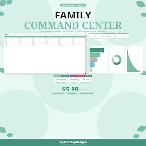 Plantilla de Google Sheets para el Centro de Comando Familiar (Descarga digital)