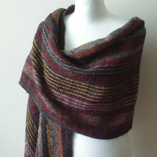 Rustic Handwoven Shawl/Wrap - Woven Shawl - Hand Woven - Natural Colours - Sustainable Fashion - Ready to Ship - UK Seller