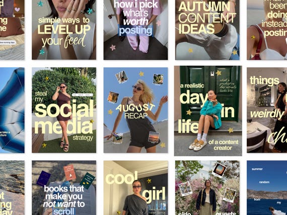 Butter Yellow Instagram Templates | Aesthetic Canva Post & Story Pack | Personal Brand, UGC Creator, SMM Kit | 40 Designs 120 Pages
