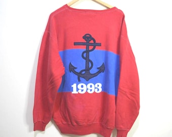 Felpa vintage RLYC Polo Ralph Lauren Yacht Club Anchor 1993 da uomo, taglia L