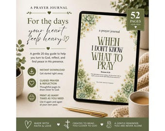Prayer Journal Pdf Download Printable Devotion Notebook Christian Devotional Reflection Bible Study Woman Guided Faith Journal Scripture