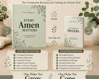 Anxiety Relief Journal Prayer Guide Devotional Christian Women Mental Health Self Care Daily Faith Companion Bible Study Bundle Woman