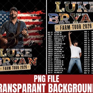 Luke Bryan Country Tour T-Shirt PNG Design (Digital Download).