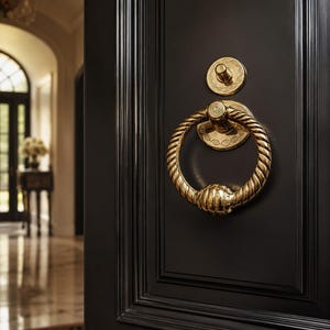 Handmade Brass Drawer Pull, Engraved Cabinet Handle, Vintage Brass Door Handle