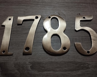 Handcrafted Moroccan Brass House Numbers – Solid Brass Modern Address Sign Digits 0–9
