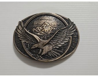 Hebilla de cinturón de latón macizo de Silversmiths – Águila del Oeste Vintage