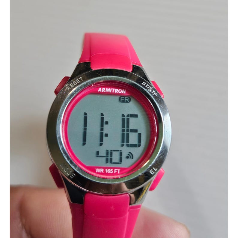 Vintage Armitron Pro Sport Pink Digital Watch Water Resistant 165ft image 4