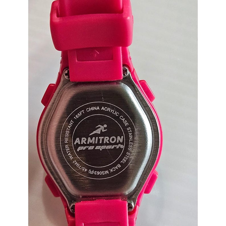 Vintage Armitron Pro Sport Pink Digital Watch Water Resistant 165ft image 5