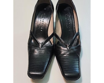 Valentine Made in Italy Leather Heels Square Toe Vero Cuoio Size 6.5B Y2K