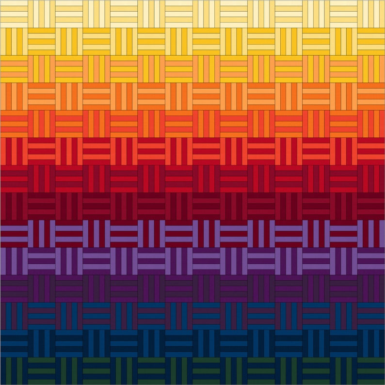 Rainbow Quilt Patterns, Modern Quilt Patterns, PDF Quilt Patterns, Geometric Quilt Patterns, Easy Quilt Patterns, Beginner Quilt Patterns image 2