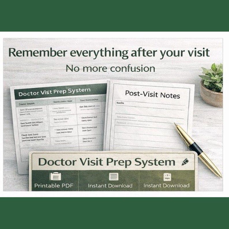 Doctor Visit Prep System | Symptom Summary Question List & Post Visit ...