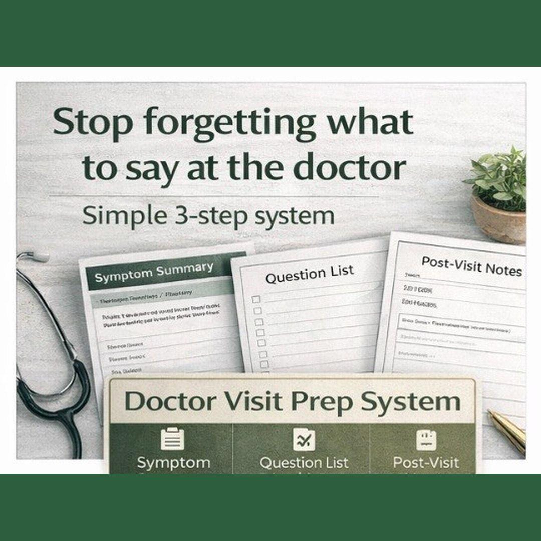 Doctor Visit Prep System | Symptom Summary Question List & Post Visit ...