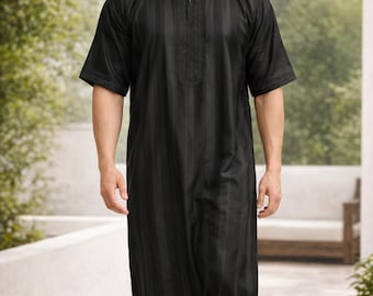 Kaftán Gandora para hombre hecho a mano, ropa de estar tradicional islámica larga, Gandoura para hombre, ropa modesta, thobe para hombre, djellaba para hombre