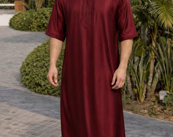 Handmade Men's Kaftan Gandora, Traditional Islamic Loungewear Long ,  Gandoura for Man , modest wear ,thobe for men , djellaba man
