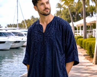 Kaftán Gandora para hombre hecho a mano, ropa de estar tradicional islámica larga, Gandoura para hombre, ropa modesta, thobe para hombre, djellaba para hombre